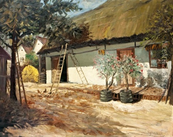 Leanderes Udvaron Oil Painting - Ferenc (Franz) Ujhazy