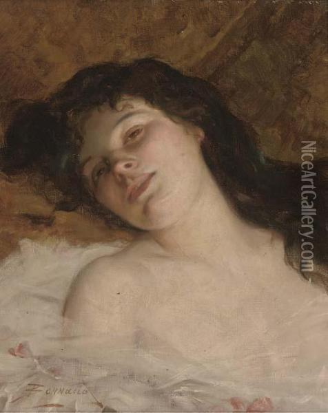A Reclining Beauty Oil Painting - Pierre Bonnaud