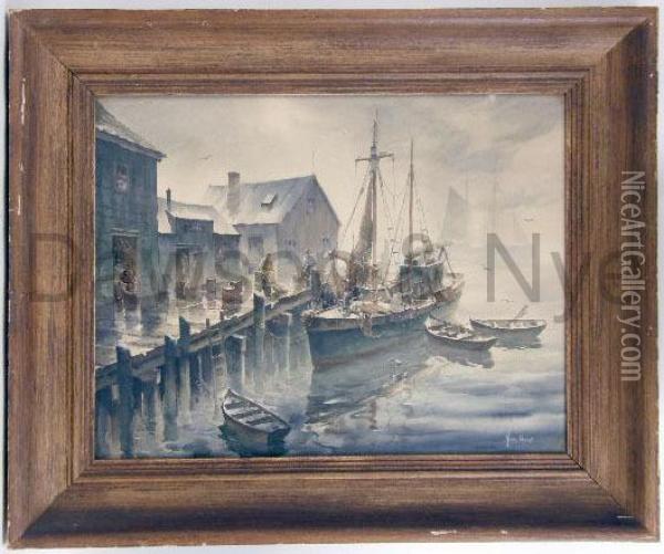 Seaport Oil Painting - John Knowles Hare