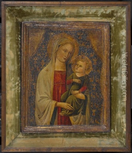 Madonna Mit Kind Oil Painting - Jacopo (del Casentino) Landini