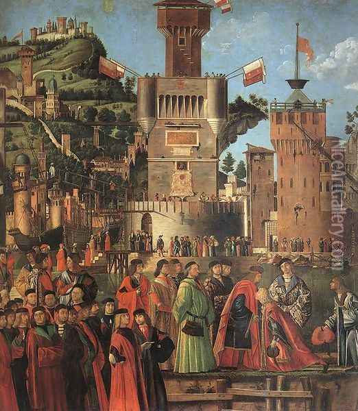 Departure of the Pilgrims (detail 1) 1495 Oil Painting - Vittore Carpaccio