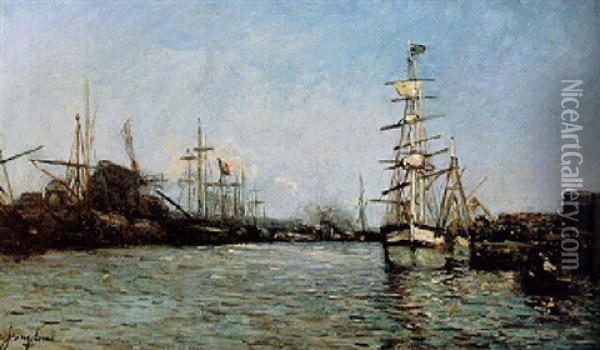 Port En Hollande Oil Painting - Johan Barthold Jongkind