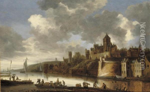 A View Of Nijmegen With 'het Valkhof' Oil Painting - Jan van Goyen