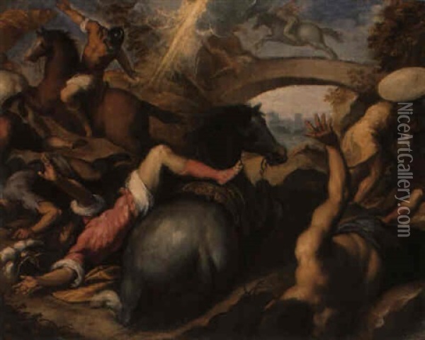 The Conversion Of Saul Oil Painting - Jacopo Palma il Giovane
