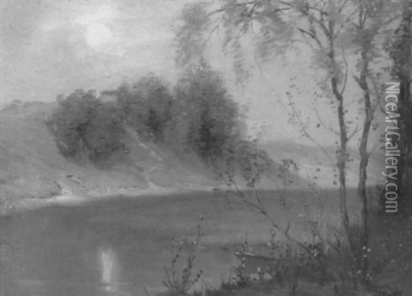 On The Banks Of The Humber River Oil Painting - Joseph Archibald Browne