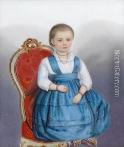 Darstellung Eines Sitzenden Kleinen Madchens Auf Barocksessel Oil Painting - Johann Zacharias Quast