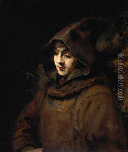 Titus van Rijn in a Monk's Habit Oil Painting - Rembrandt Van Rijn