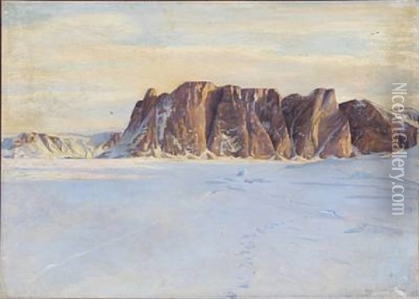 View From Greenland Oil Painting - Aage Bertelsen