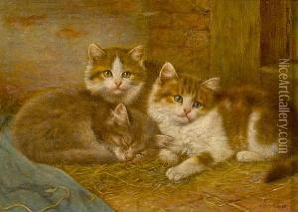 Little Friends Oil Painting - Wilhelm Schwar