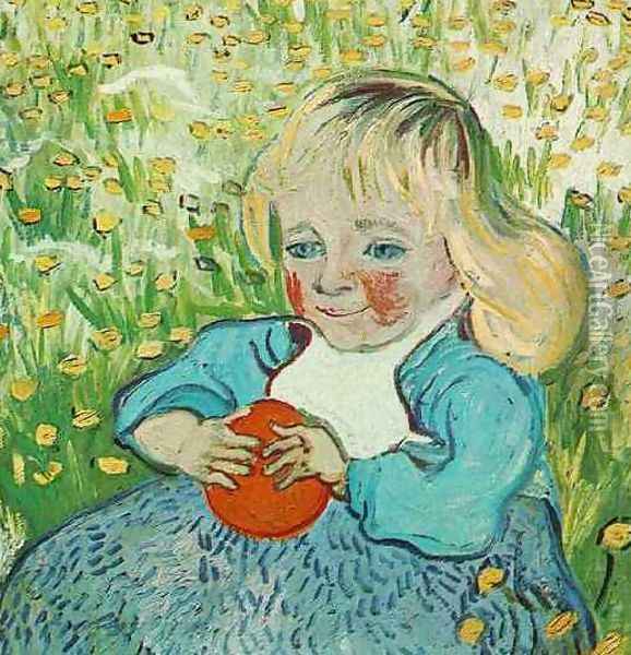 Child With Orange Oil Painting - Vincent Van Gogh