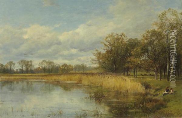In Spetchley Park, Near Worcester Oil Painting - David Bates