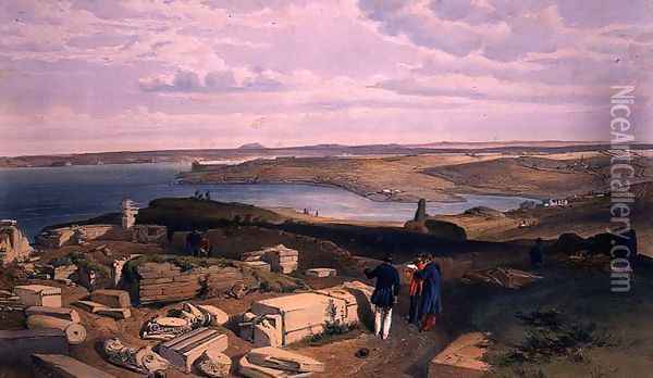 Sebastopol from Old Chersonese, plate from The Seat of War in the East, pub. by Paul and Dominic Colnaghi and Co., 1856 Oil Painting - William Simpson