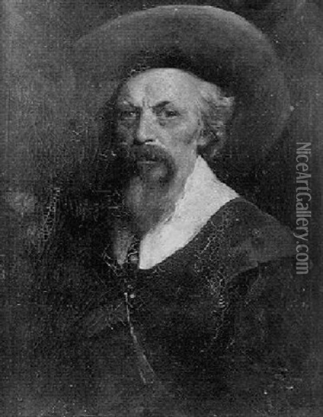 Portrait D'homme Au Chapeau Oil Painting - Nicaise de Keyser