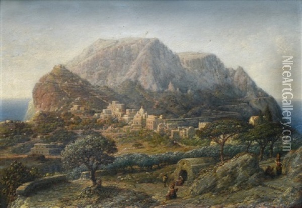 Vue De Capri Oil Painting - Maximilian Albert Hauschild