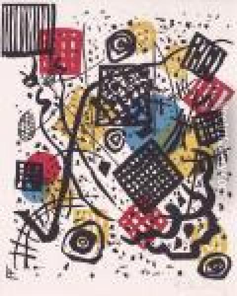 Klein Welten V Oil Painting - Wassily Kandinsky