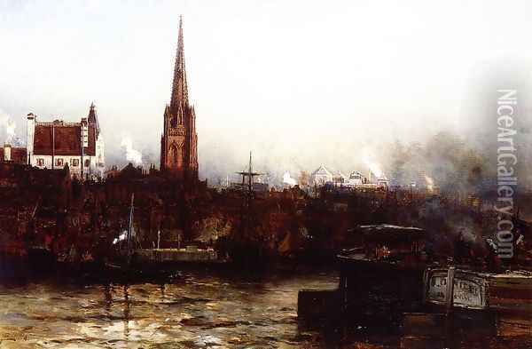 Trinity from the River Oil Painting - Arthur Quartley