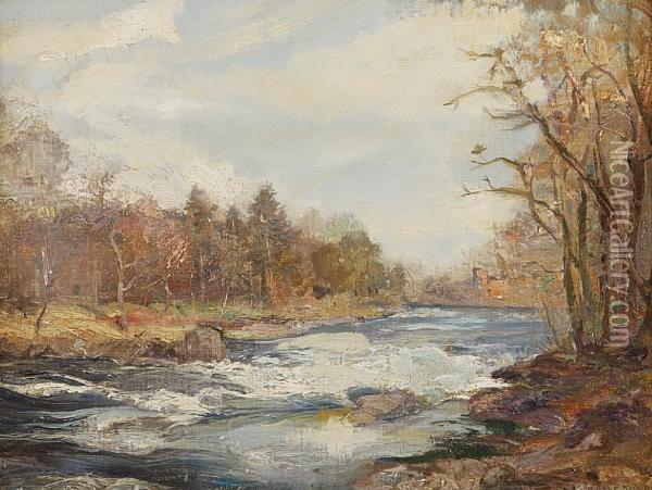 River Scene Oil Painting - Archibald Kay