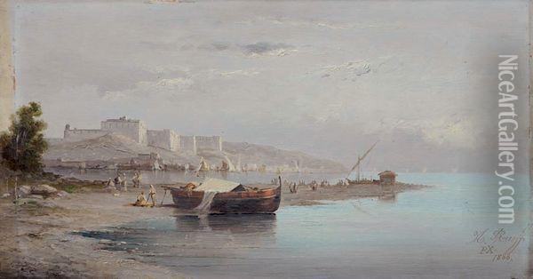 Vue Orientaliste Oil Painting - A. Rueff