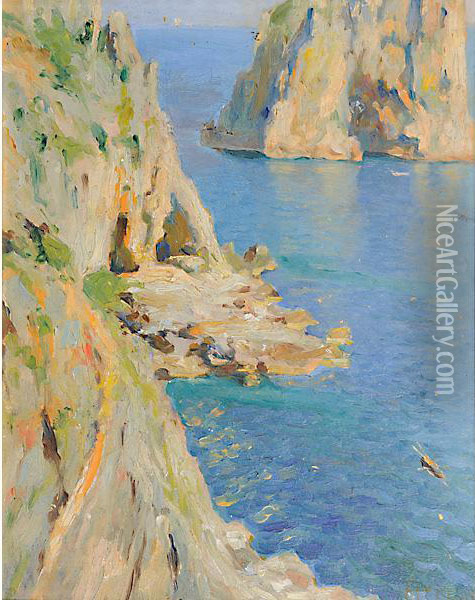 Capri Oil Painting - Ugo Flumiani