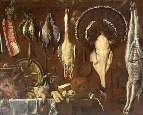 Still Life of a Butchers Counter Oil Painting - (Jacopo Chimenti) Empoli