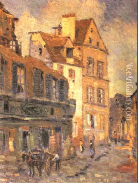 Attelage Dans La Rue Du Village Oil Painting - Robert Antoine Pinchon