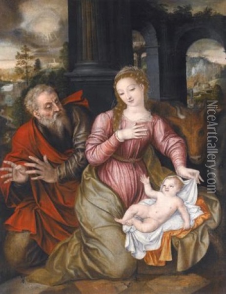 The Nativity Oil Painting - Jan Massys