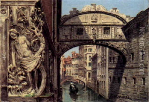 Bridge Of Sighs, Venice Oil Painting - Antonietta Brandeis