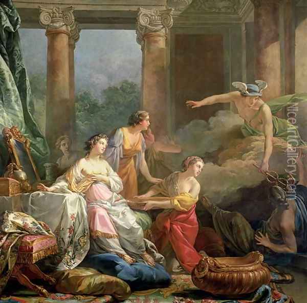 Mercury, Herse and Aglauros, 1763 Oil Painting - Jean-Baptiste-Marie Pierre