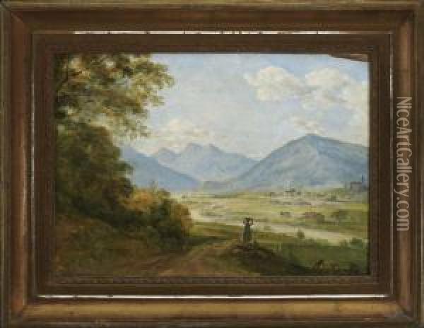 Vorgebirgslandschaft. Oil Painting - Georg Maximilian Johann Von Dillis