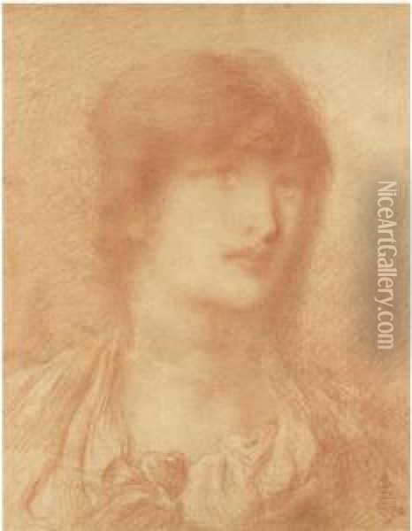 Head Of A Young Girl Oil Painting - Simeon Solomon