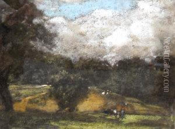 Figures In A Pastoral Scene Oil Painting - Henry Muhrman