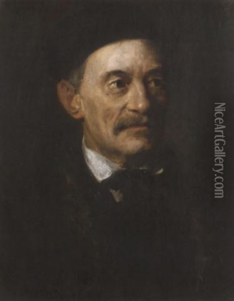 Brustbild Des Munchener Theologen Theodor E. Oil Painting - Franz Seraph von Lenbach