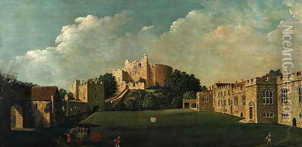 Arundel Castle Keep and Quadrangle, c.1770 Oil Painting - James Canter