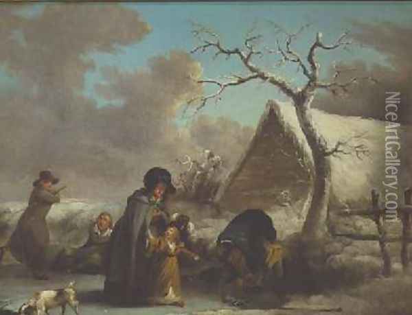 Skating Scene 1792 Oil Painting - George Morland