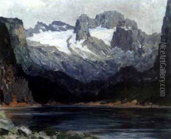 Dachstein Mit Gosausee Oil Painting - Karl Ludwig Prinz