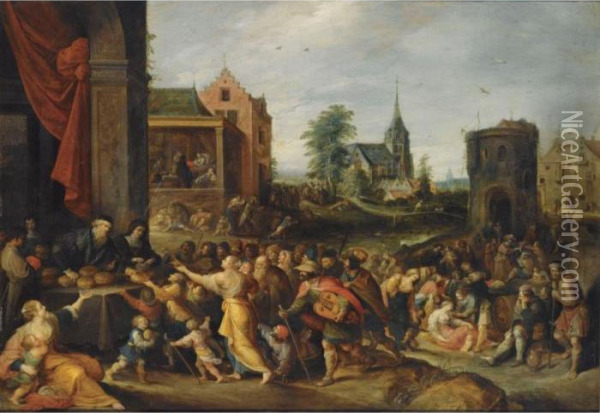 The Seven Acts Of Mercy Oil Painting - Frans II Francken