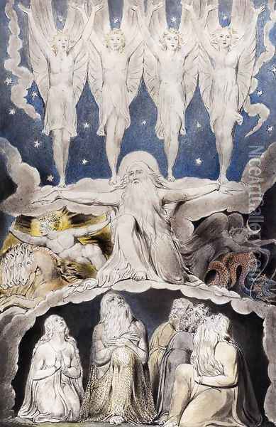 The Book of Job: When the Morning Stars Sang Together Oil Painting - William Blake