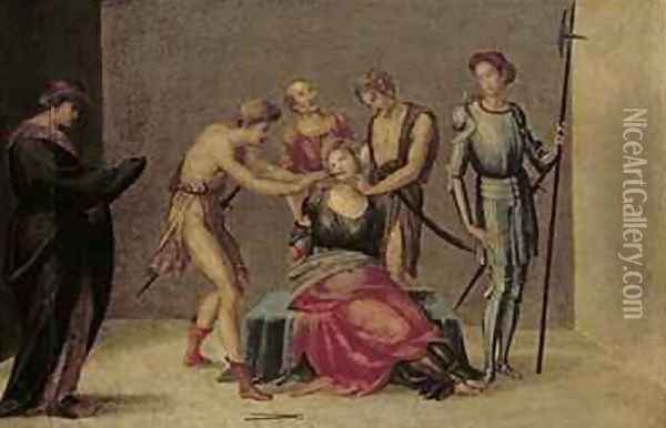 The Martyrdom of St Apollonia Oil Painting - Francesco Granacci