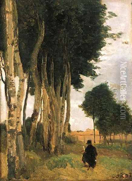 Douai, Glacis des fortifications, pres la Porte Notre-Dame Oil Painting - Jean-Baptiste-Camille Corot