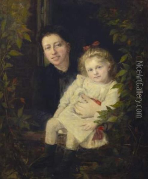 Mere Et Enfant Oil Painting - Camille Deschamps