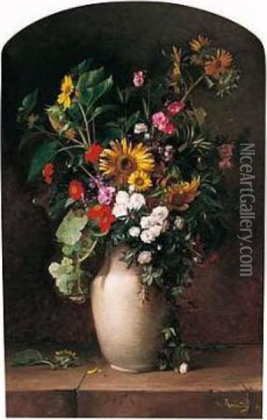 Vase De Fleurs Oil Painting - Alfred Renaudin