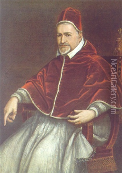 Ritratto Del Papa Paolo V. Borghese Oil Painting - Paolo Piazza
