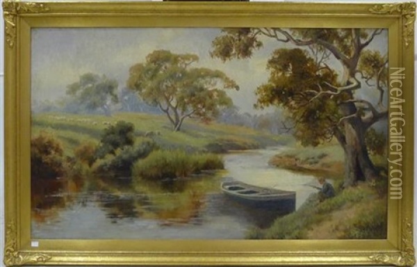 River Scene Oil Painting - Robert Camm