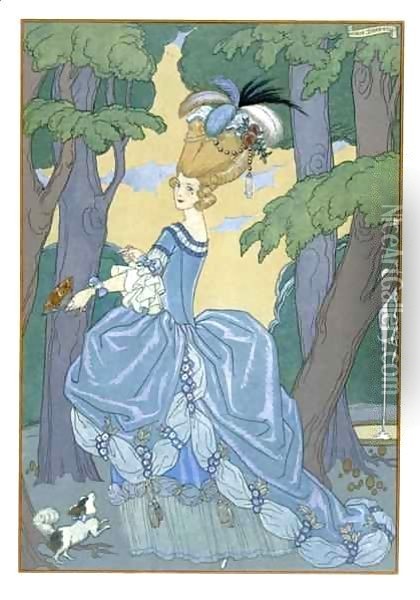 Walk in the Forest Oil Painting - Georges Barbier