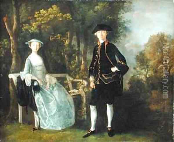 Lady Lloyd and her son Richard Savage Lloyd of Hintlesham Hall Suffolk Oil Painting - Thomas Gainsborough