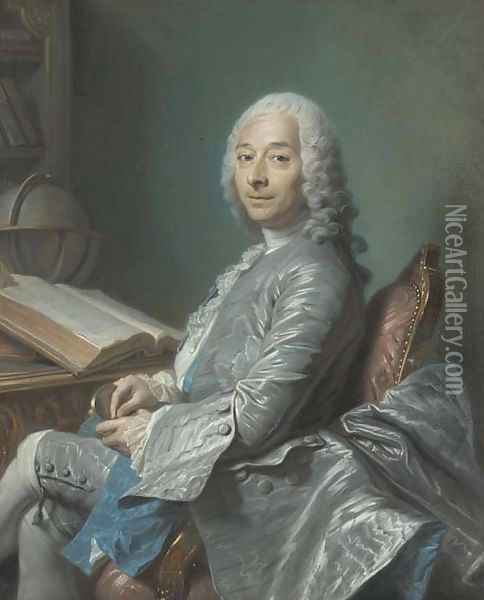 Portrait of Duval de L'Epinoy Oil Painting - Maurice-Quentin De La Tour