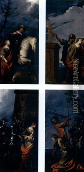 Quattro Episodi Della Storia Di Sant'agnese (set Of 4) Oil Painting - Pietro Ricchi