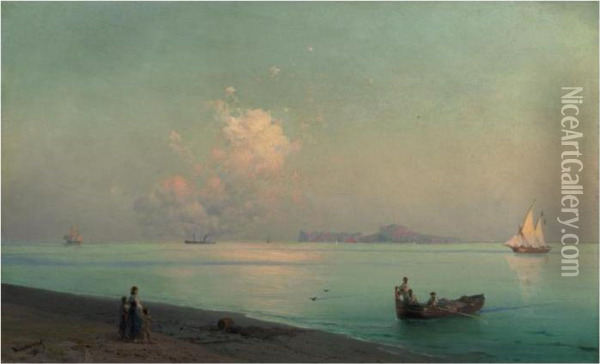 Along The Coast Oil Painting - Ivan Konstantinovich Aivazovsky