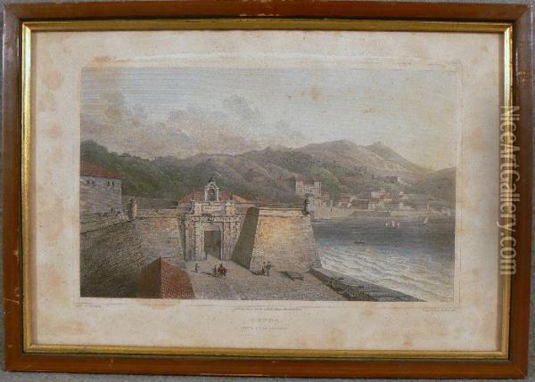 Genoa, Porta Della Lanterna Oil Painting - Charles Herth