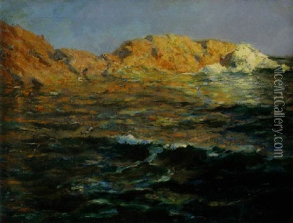 Coastal Scene Oil Painting - William Johnson Bixbee